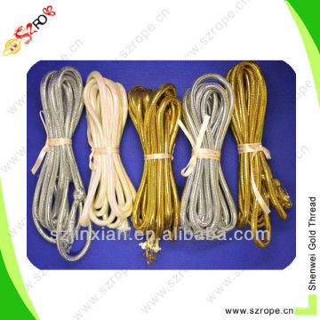 Metallic/silver elastic braided rope